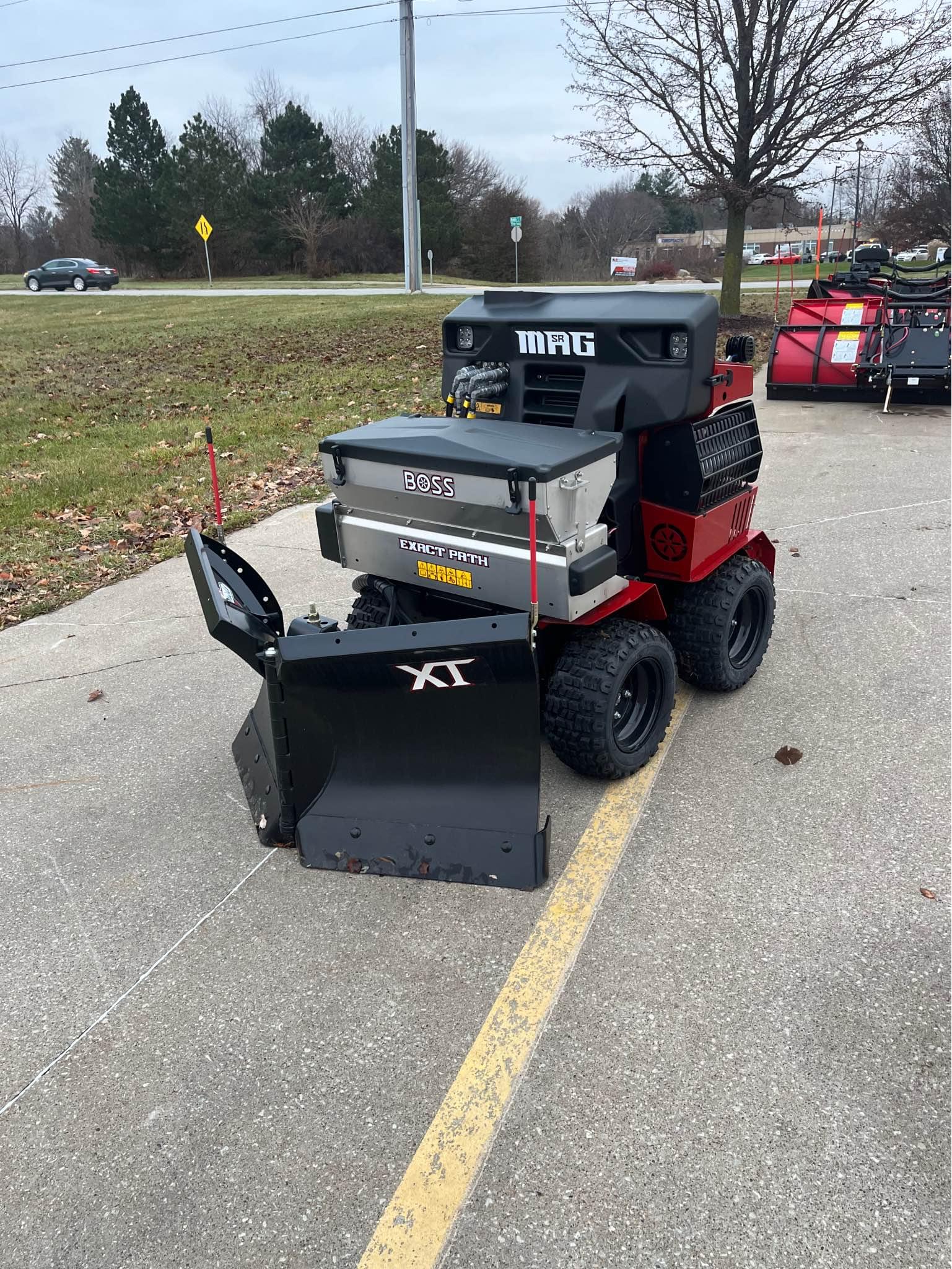 Boss Snowrator MAG with 4’ Straight V-Plow and Drop Spreader - Snow ...