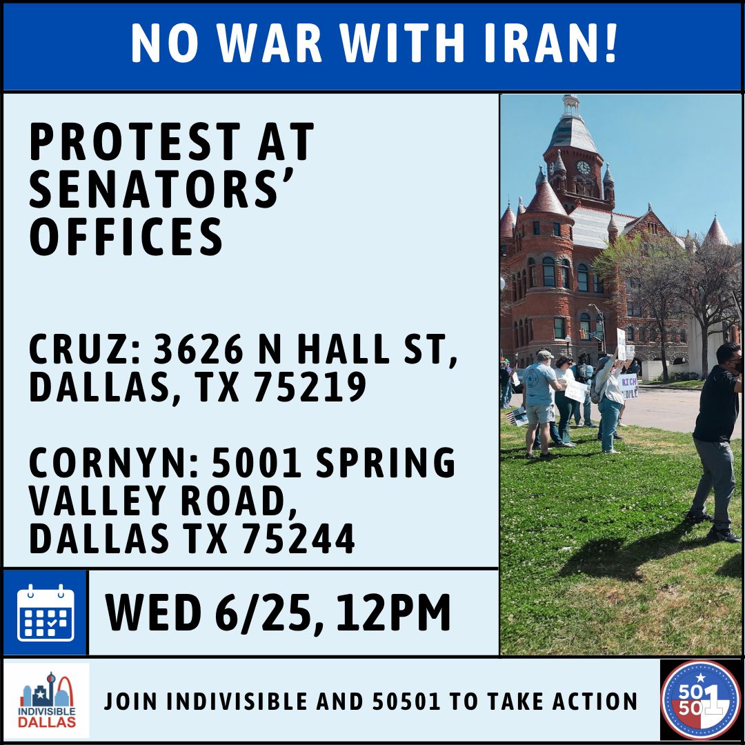 IndivisibleDALLAS & 50501DFW: Cornyn Protest Rally