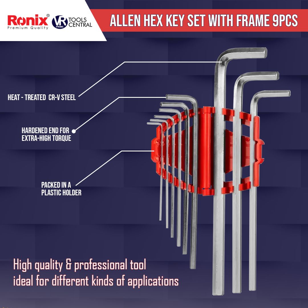 VR - Ronix RH-2029 Allen wrench set with surface oxidation treatment so ...