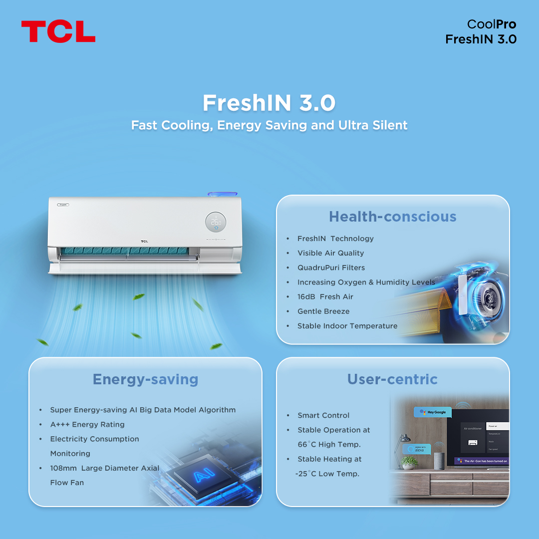 TCL - FreshIN 3.0 redefines comfort with rapid cooling, intelligent ...