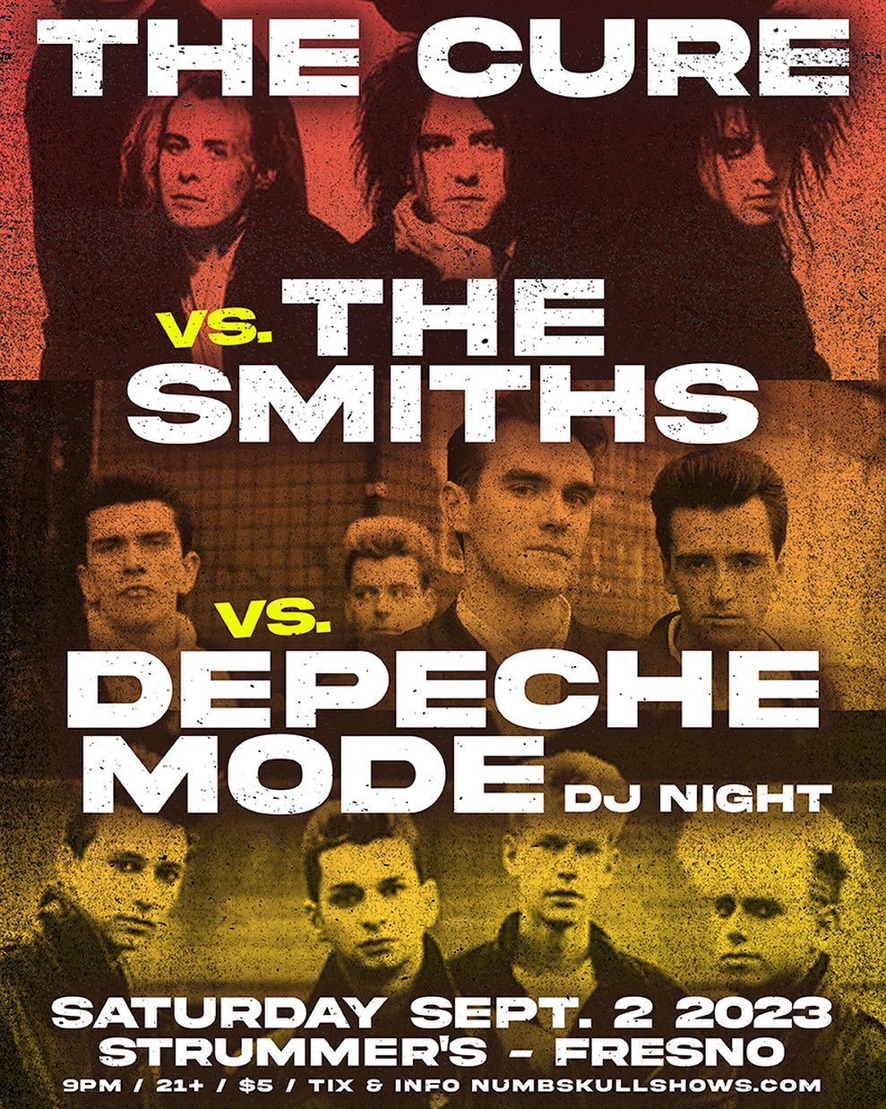 Just announced! THE CURE vs THE SMITHS vs DEPECHE MODE Saturday