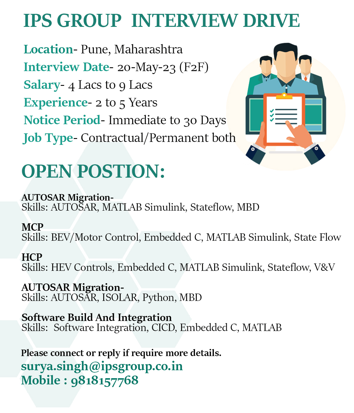 Integrated - IPS GROUP INTERVIEW DRIVE Location- #Pune, Maharashtra ...