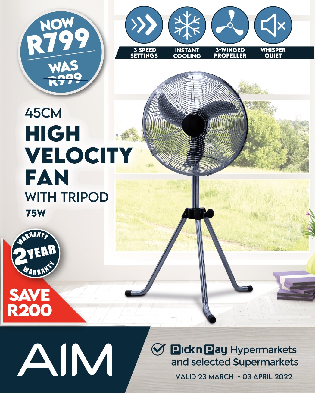 PnP AIM - AIM 45cm High Velocity Fan with Tripod - 75W... | Facebook
