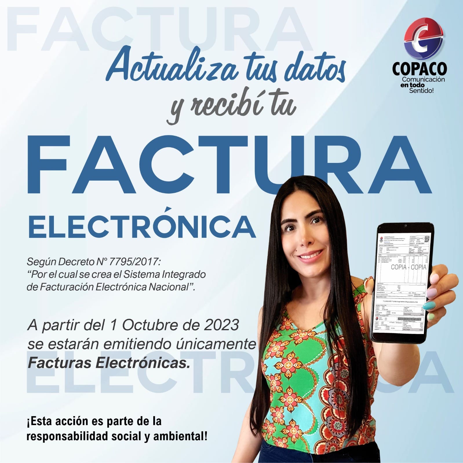 COPACO S.A. - Recordamos a todos nuestros clientes que a...
