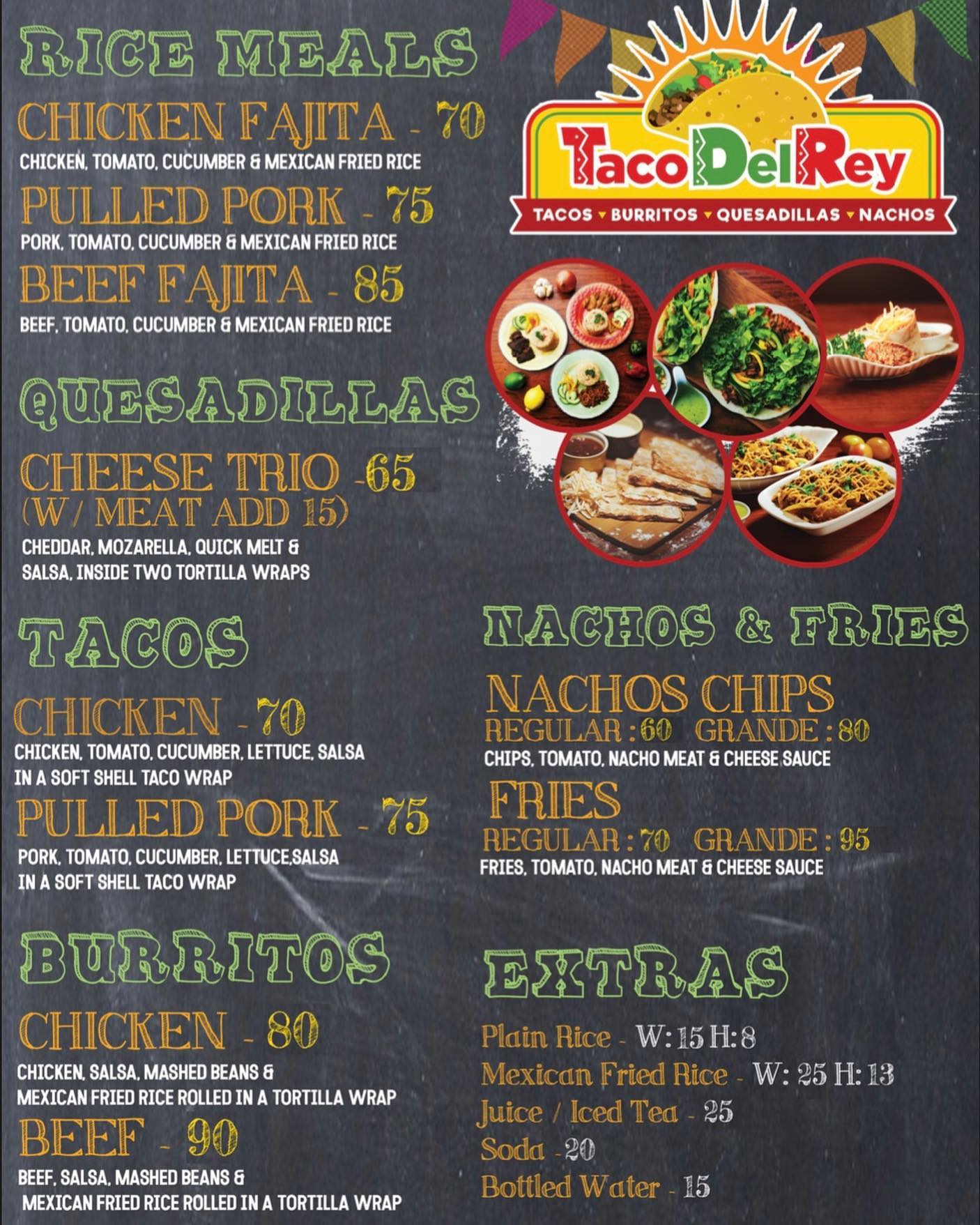 Taco Del Rey - We're now open!!! Here's our instore menu,...