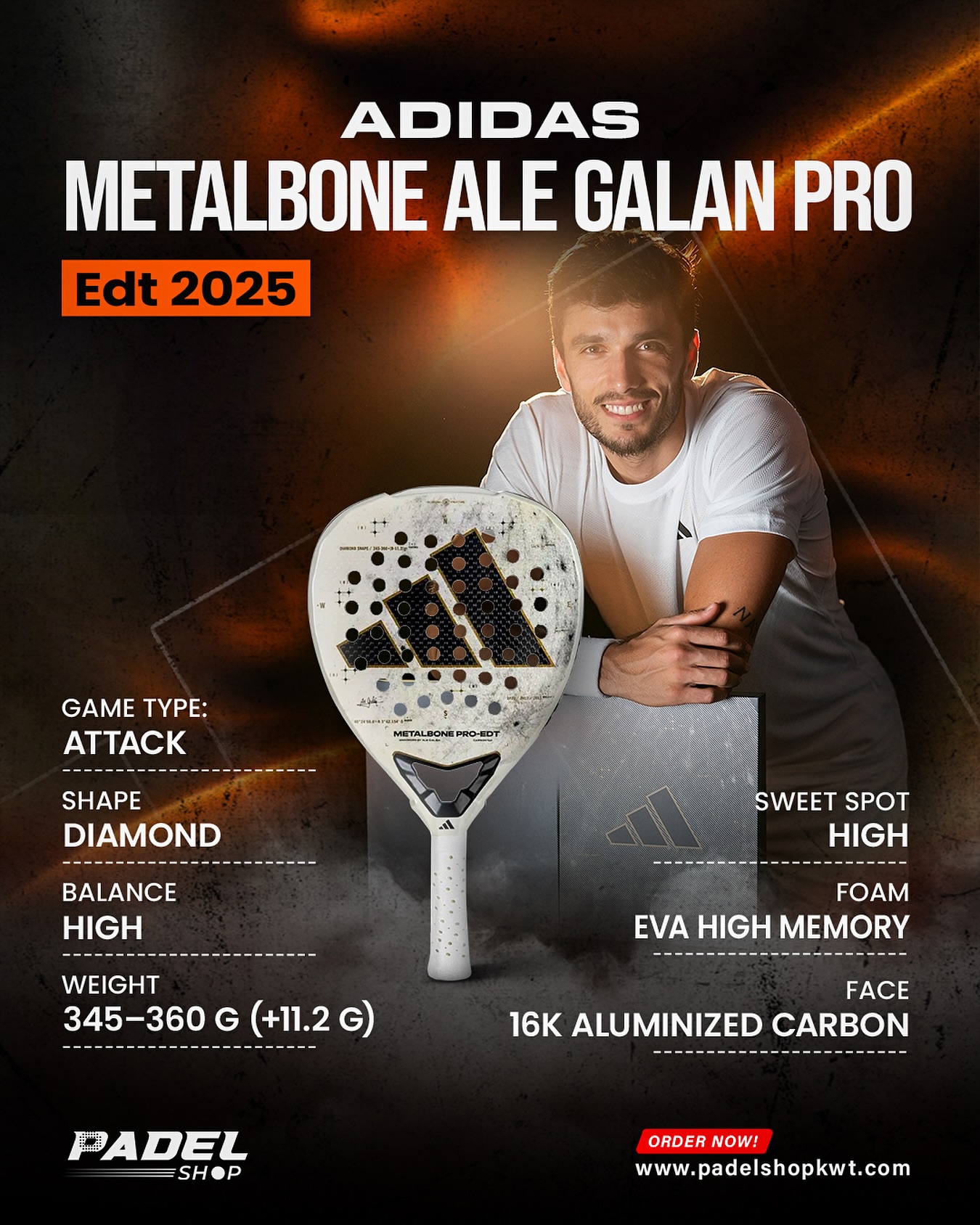 PadelShop_kw - 🏆 Adidas Metalbone Ale Galan Pro Edt Racket 2025 By ...