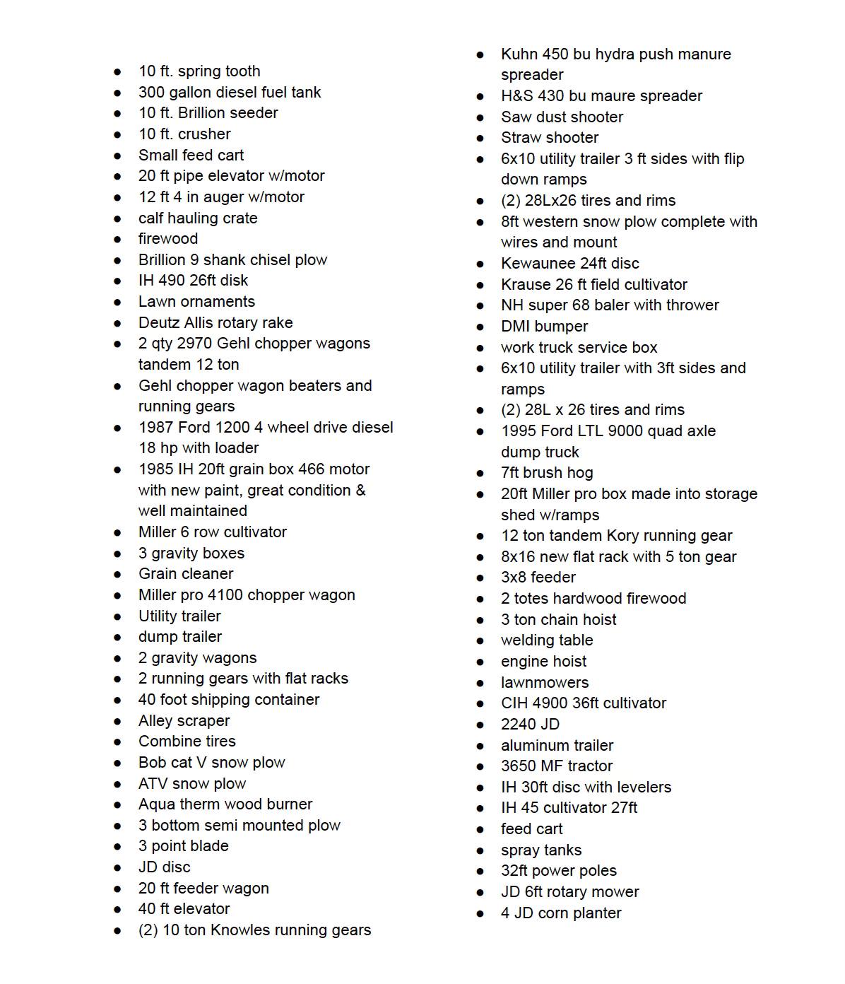 Seymour - Here is a list of EARLY consigned items. This list does not ...