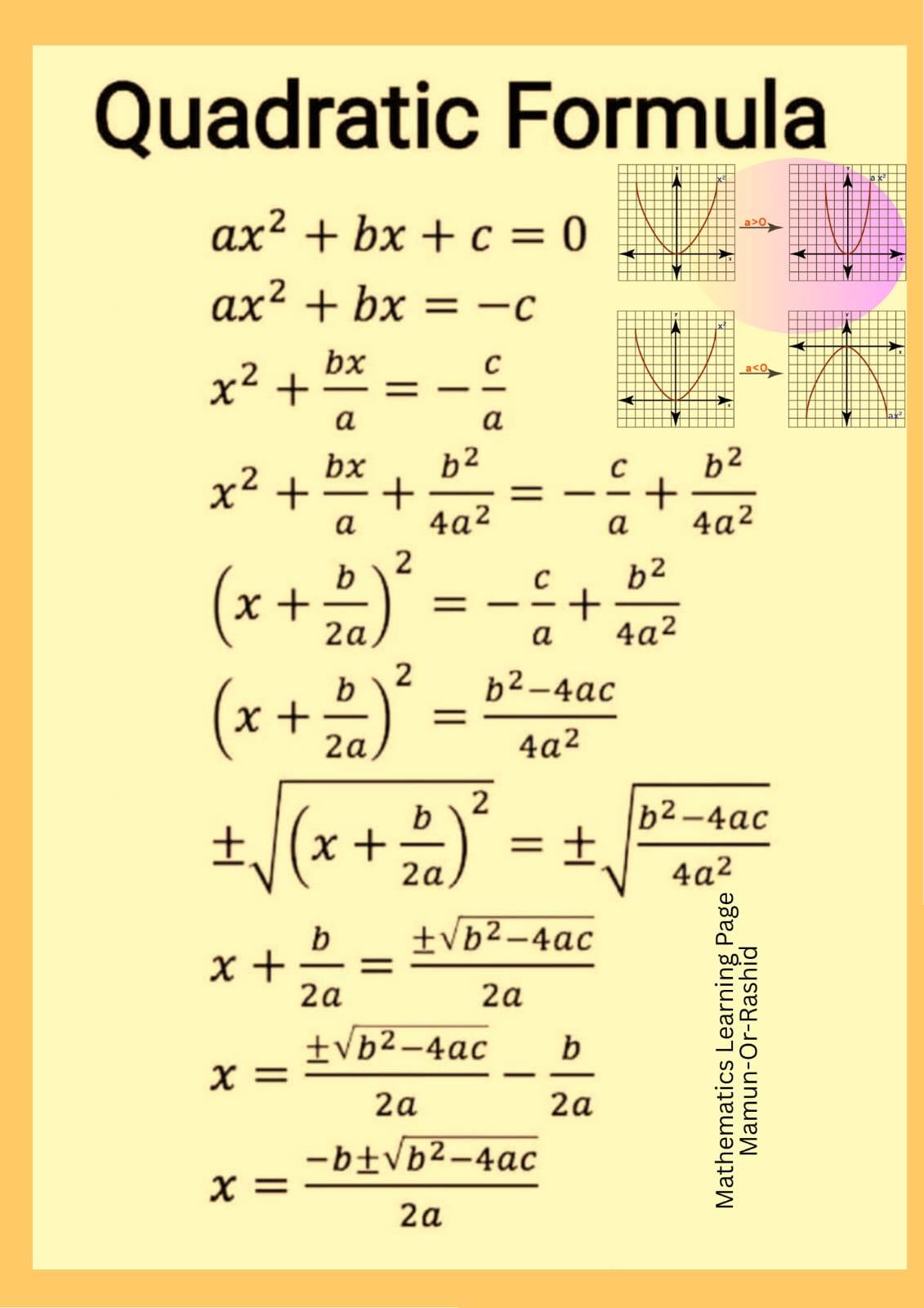 Mathematics - PROOF OF QUADRATIC FORMULA #fblifestyle | Facebook