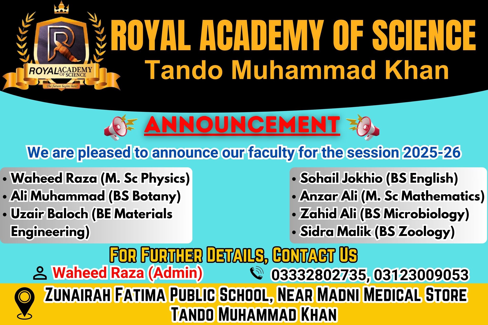Royal Academy of Science Tando Muhammad Khan | Tando Muhammad Khan