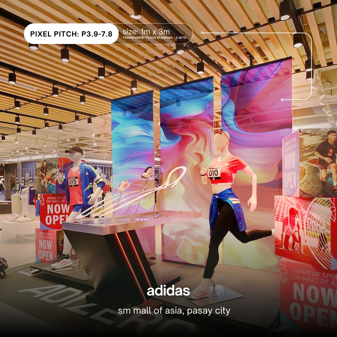 Bloomled - ALL SET: Our Transparent LED walls at Adidas, Mall of Asia ...
