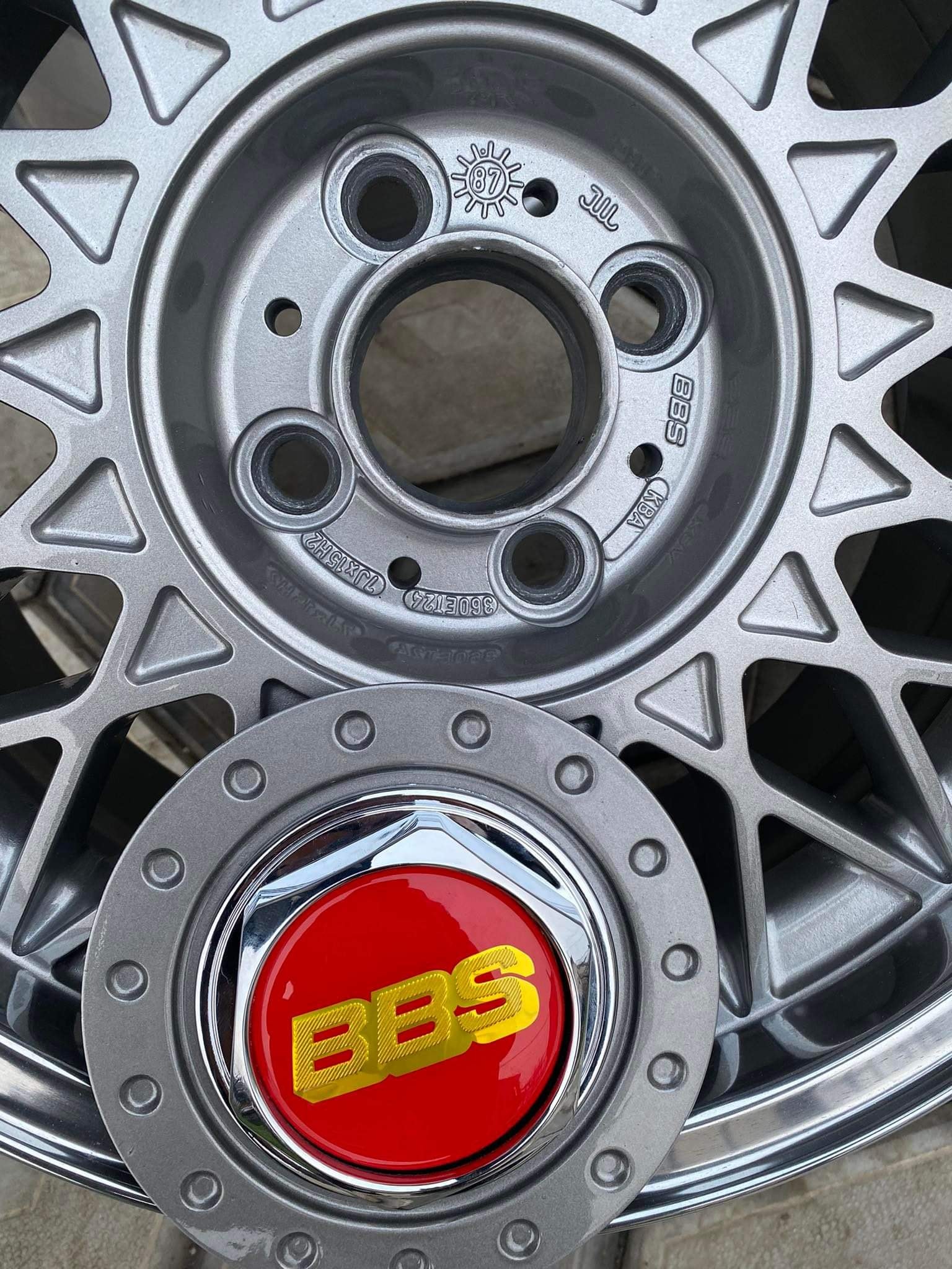 BBS 15インチ4穴希少7J PCD100 カスタム車 - BBS 7j 15インチpcd100
