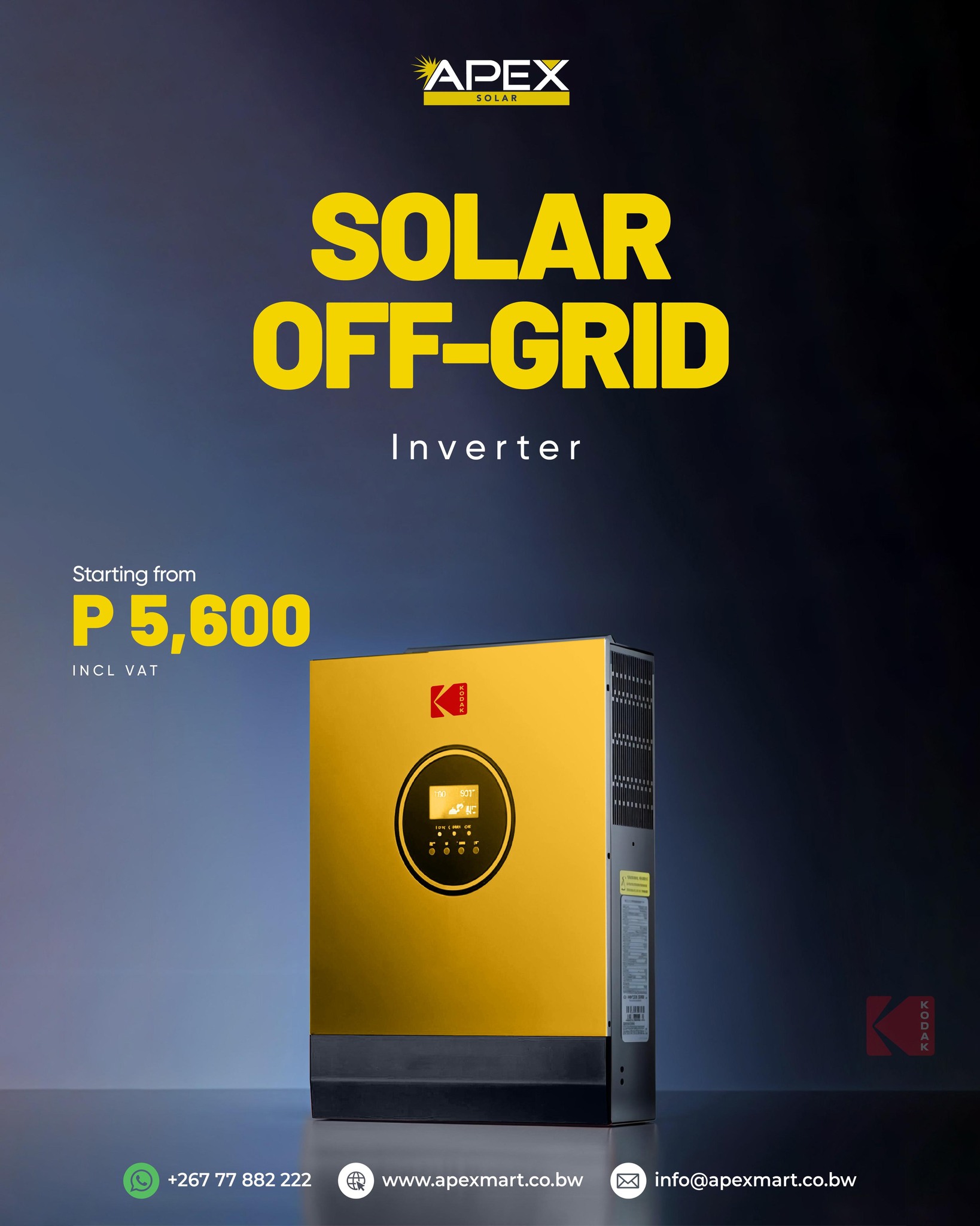 Apex - 🔆 Power Your Home with Solar! 🔋☀️ Get a Kodak Off-Grid Inverter ...