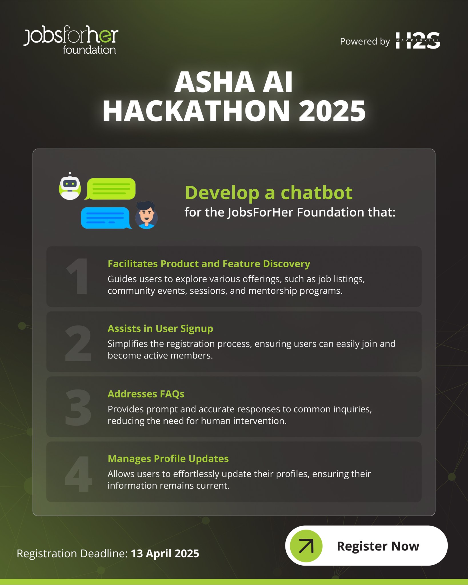 Hack2skill - 🤖 Design AI that guides women to career... | Facebook