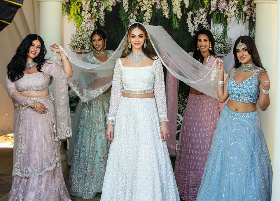Introducing our new collection 'Alanna', inspired by the unforgettable moments of Alanna Panday's wedding, our collection captures the essence of her ethereal white lehenga and the charm of her pastel-clad bridesmaids. Whether