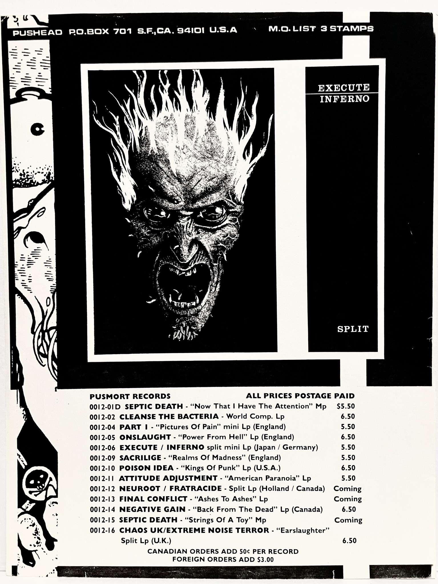 RADIOACTIVE EARSLAUGHTER split LP 1986 with Chaos UK / Extreme 