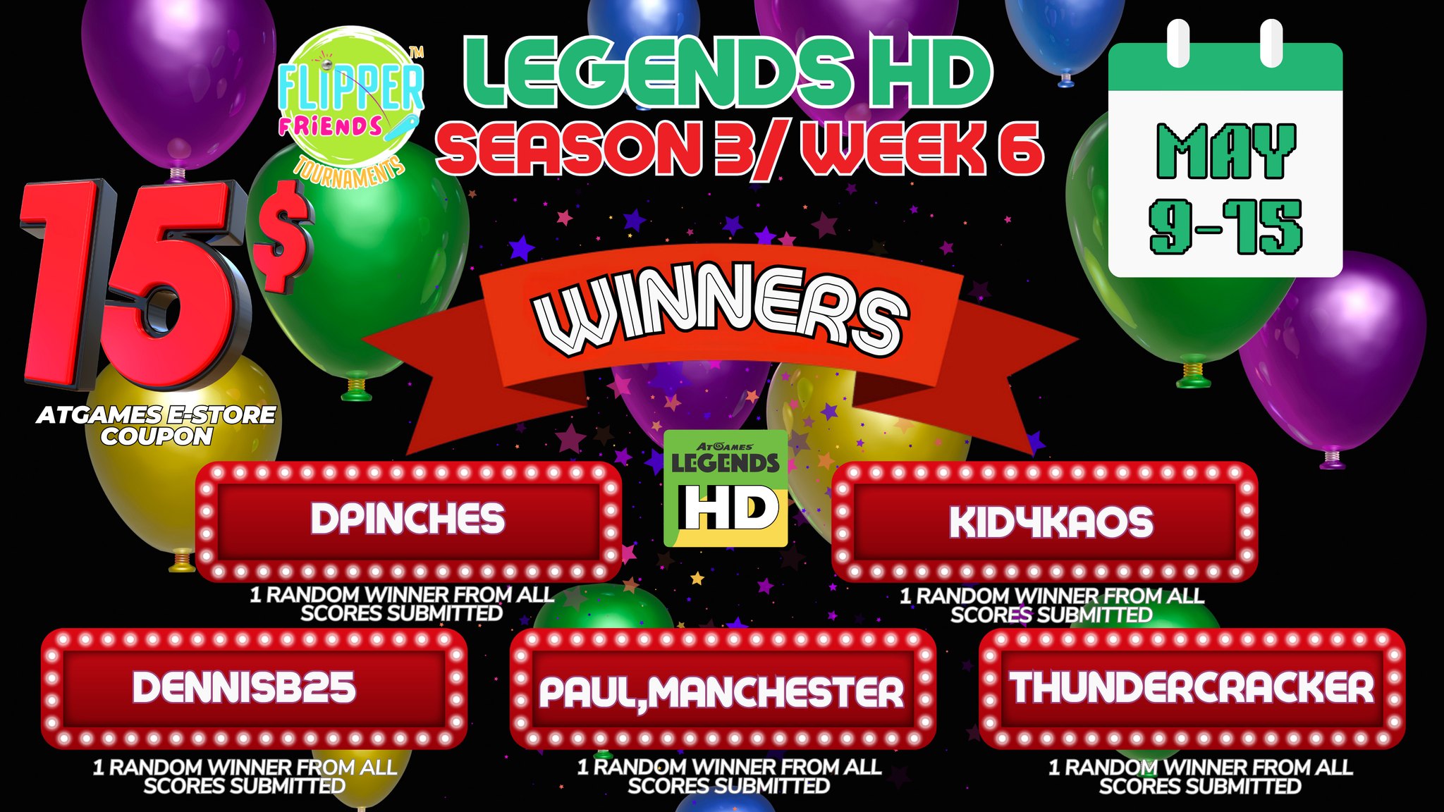 AtGames - 🎉 Flipper Friends™ Legends HD | Season 3: Week 6 WINNERS ...