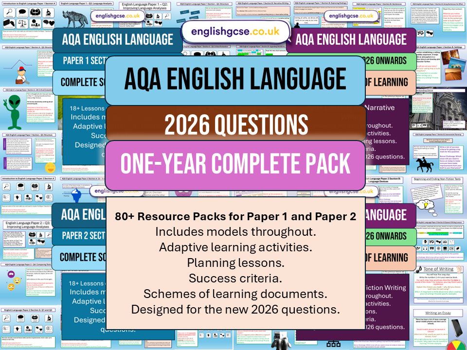 Englishgcse.co.uk - NEW AQA English Language Paper 1 and 2 complete ...