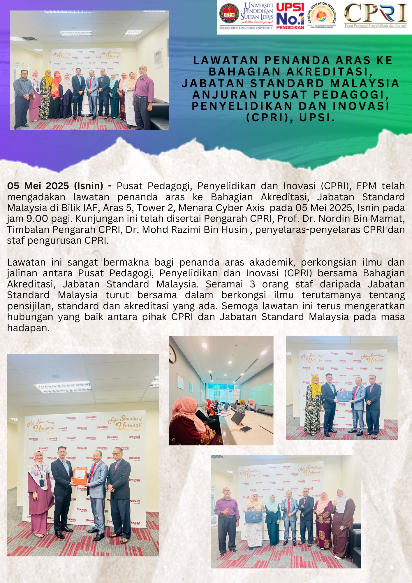 CPRI UPSI Page | Tanjung Malim