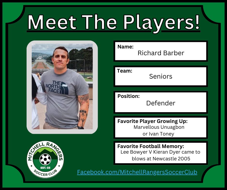 😍MEET THE PLAYER😍 This is... - Mitchell Rangers Soccer Club | Facebook