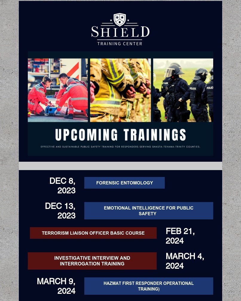 Check out our upcoming training... - Shield Regional Training | Facebook