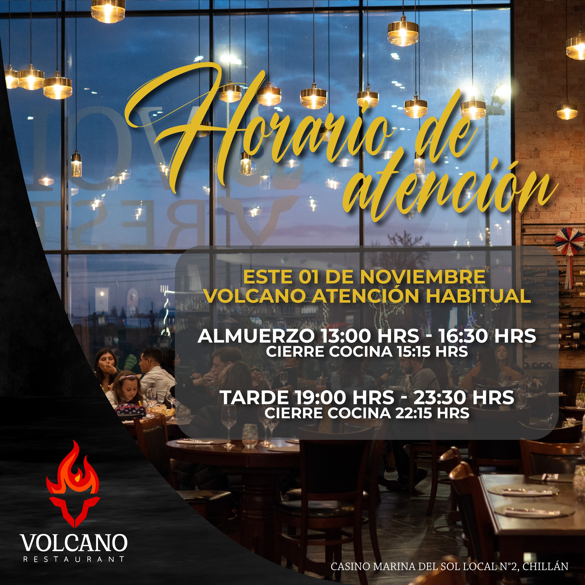 Volcano Chillan - 🔥 ️Recuerda que este 01 de noviembre estaremos ...