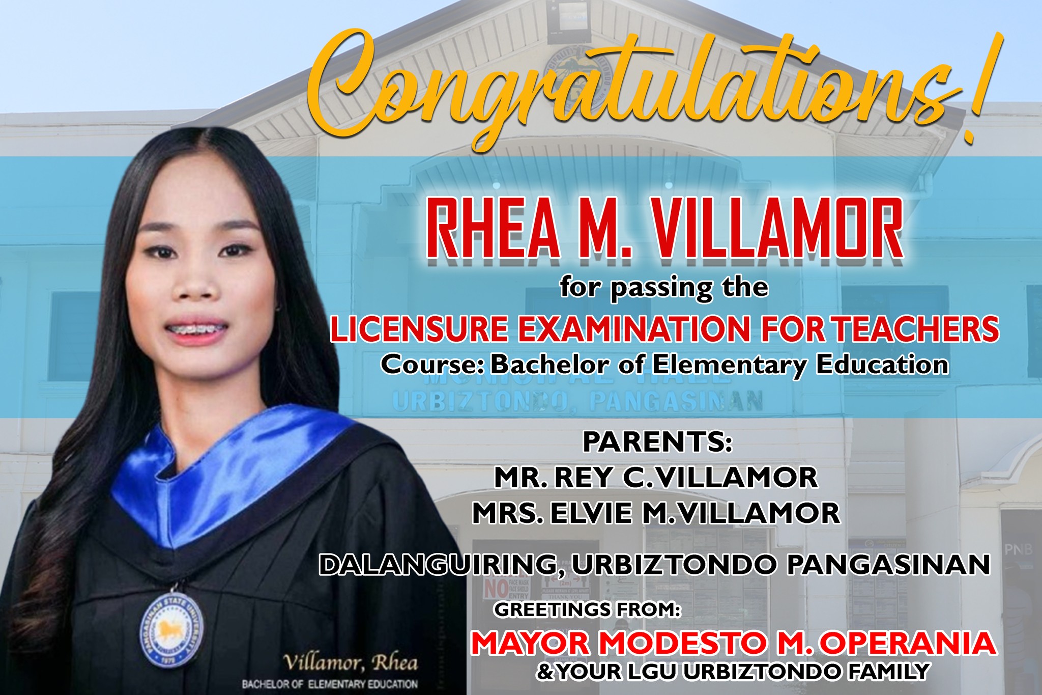 Congratulations to the pride of... - Pasimbalo Urbiztondo | Facebook