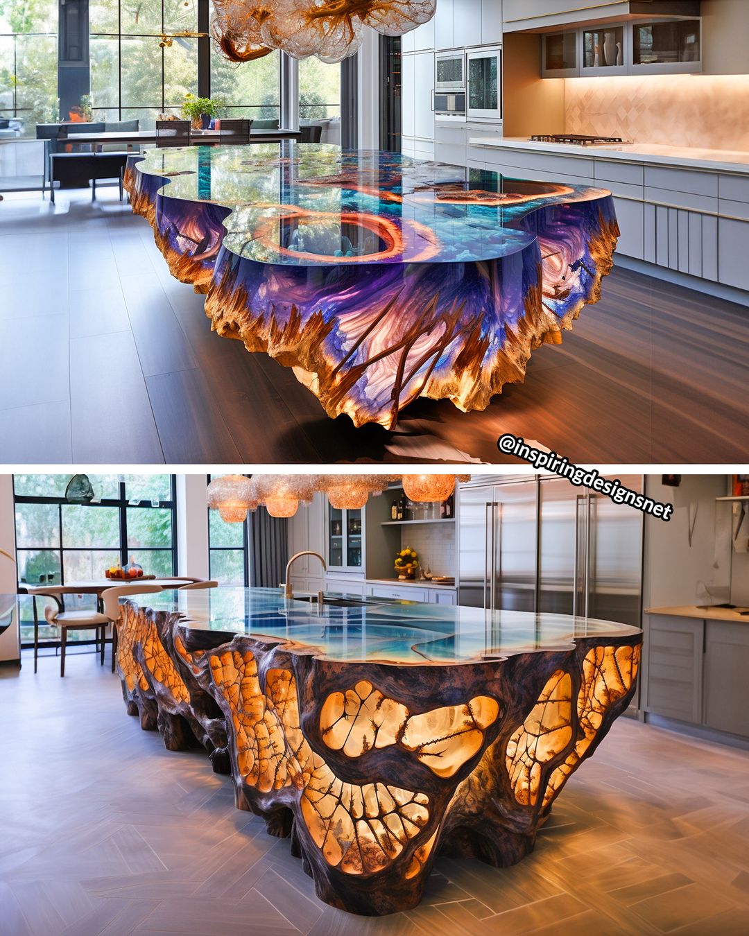 Kitchen - Stunning geode kitchen islands! 👏 https://deartarch.com ...