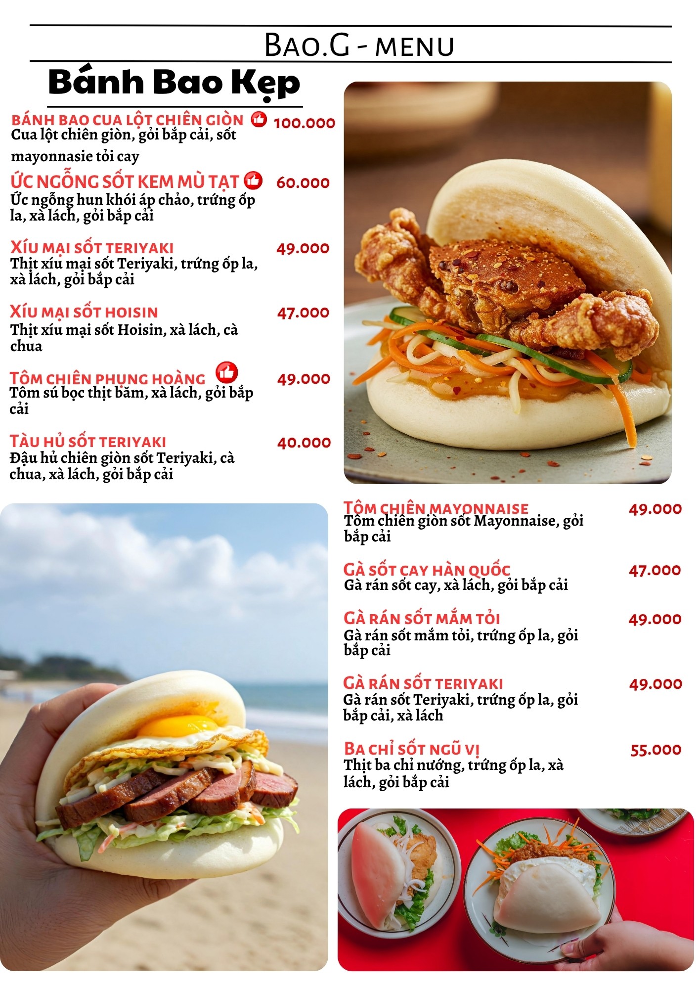 Bao.G - Cập nhật Menu mới nhất và đầy đủ nhất đến từ Bao.G... | Facebook