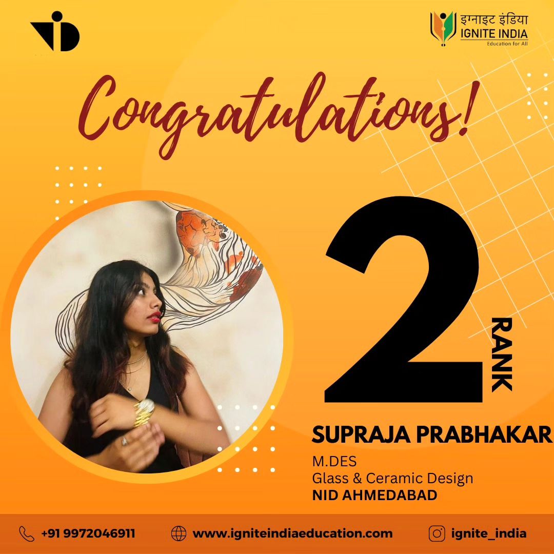 Congratulations on securing the second rank in NID 2023. It's an ...
