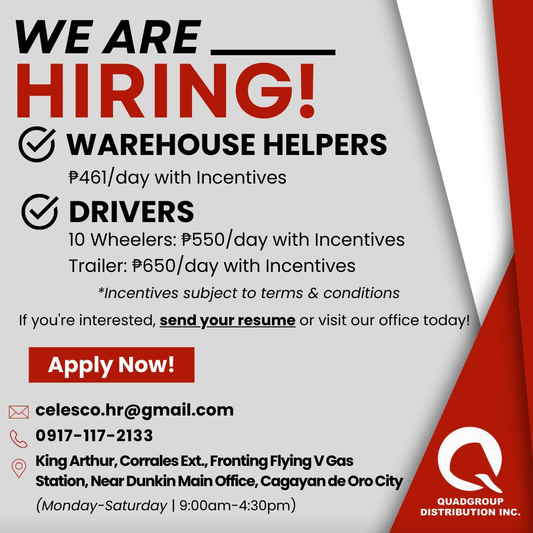 Quadgroup - 🚨WE ARE HIRING! 🚨 Join our team and be part of something ...