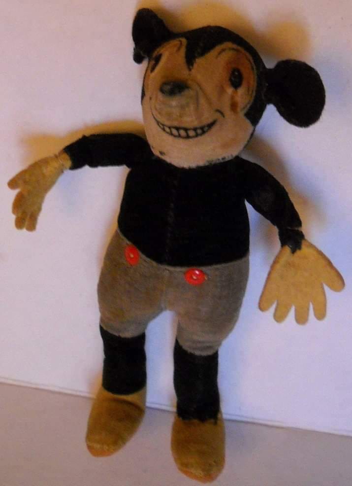 Vintage 1930's Mickey Mouse plush stuffed toy doll by Deans Rag