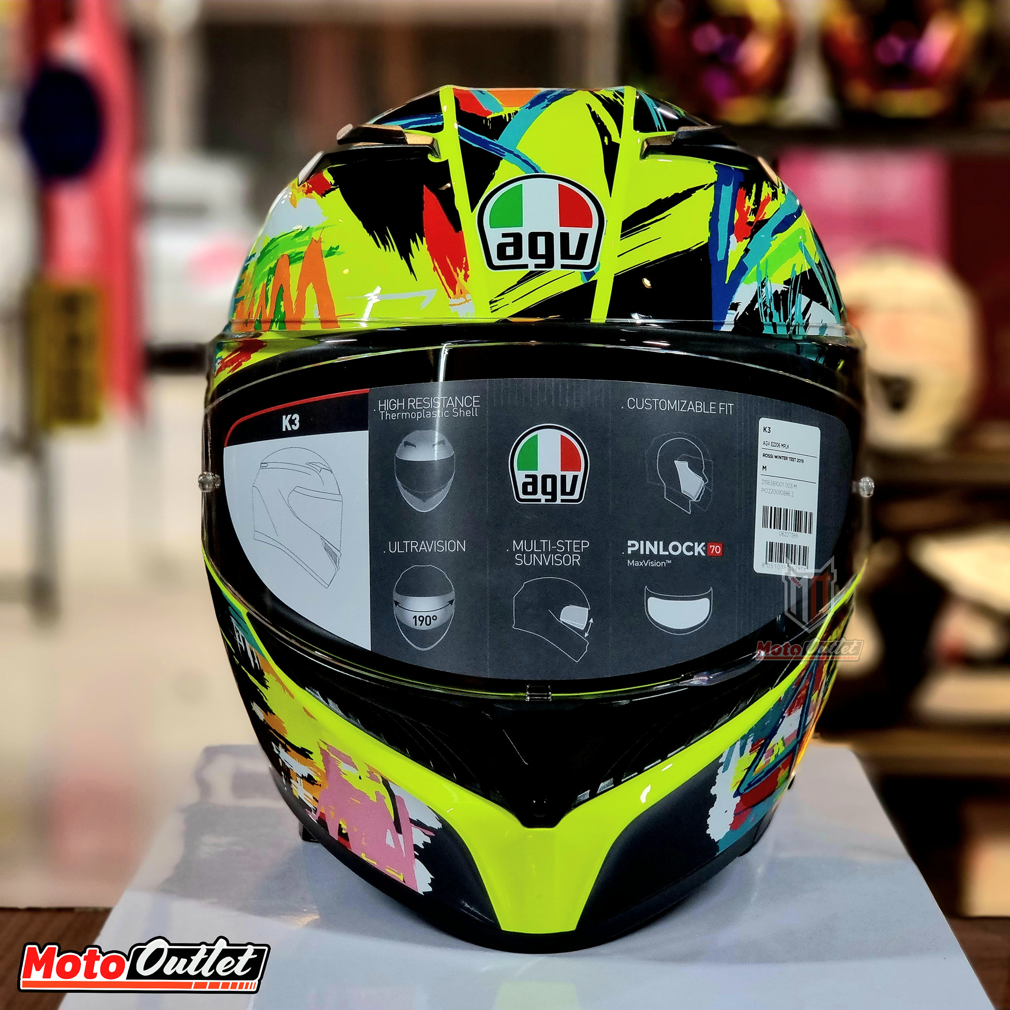 agv k3 rossi hands Helmet - Winter Test 2018 face road helmet Capacete AGV K3 Mugello Hands