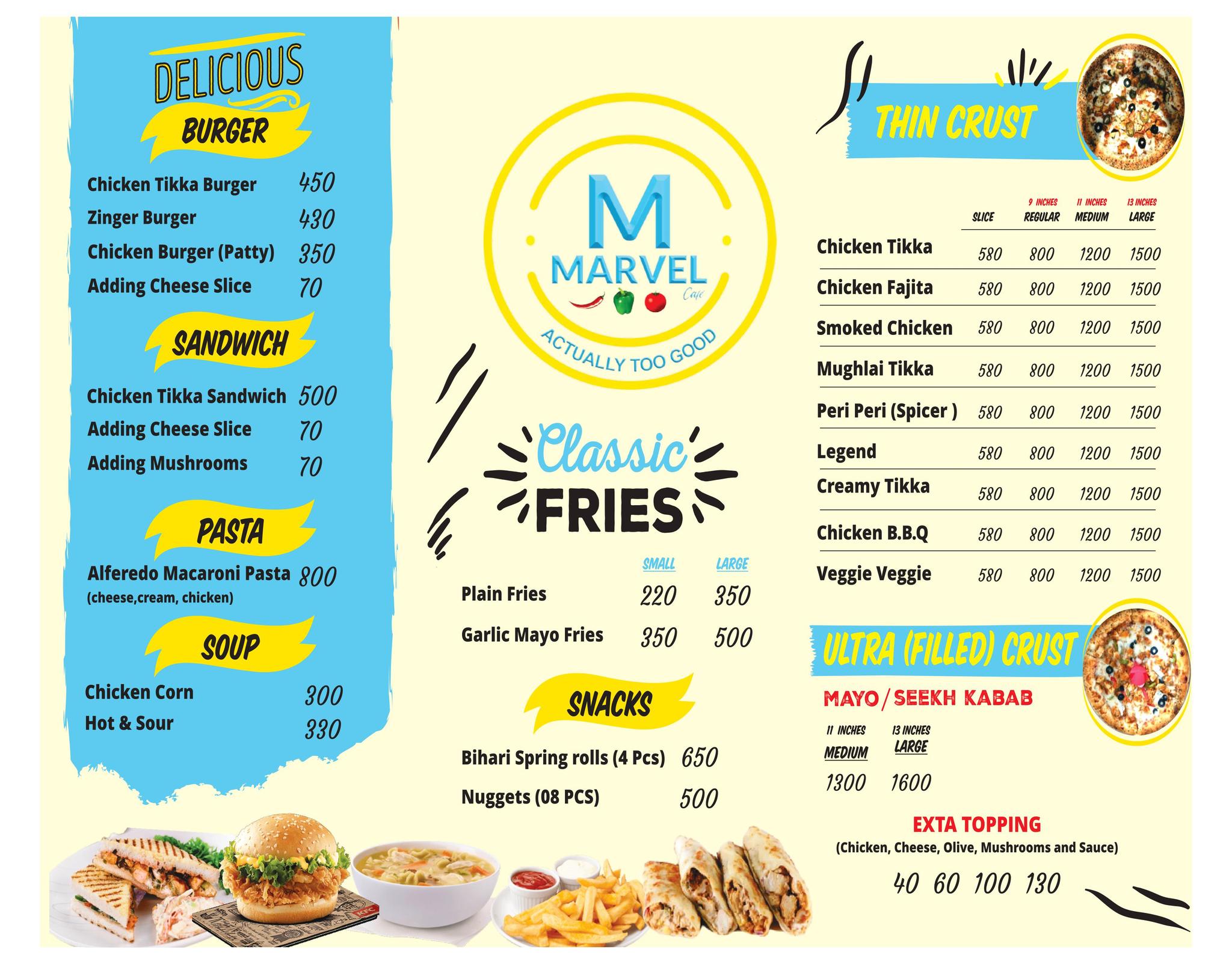 Marvel Cafe - 🎊🎉🎉 Our updated MENU is here.🎷 Marvel... | Facebook
