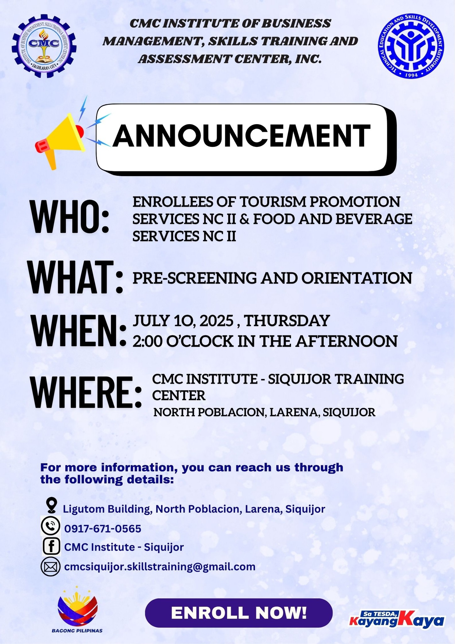 CMC Institute - Siquijor | Larena
