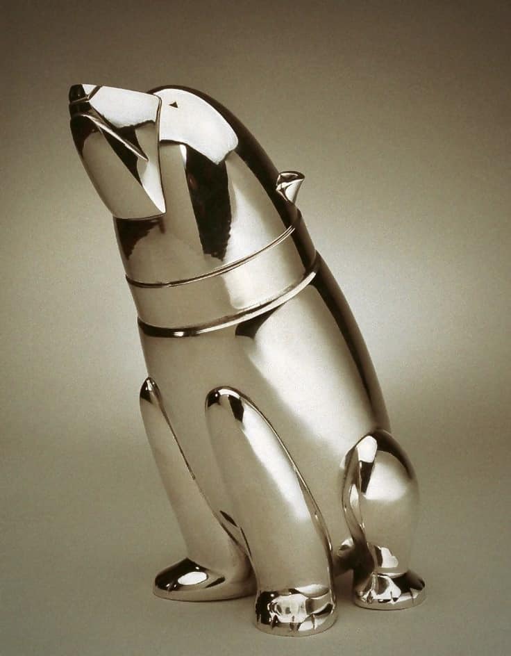 Art Deco GERMAN SILVER-PLATED 'ZEPPELIN' COCKTAIL SHAKER DESIGNED