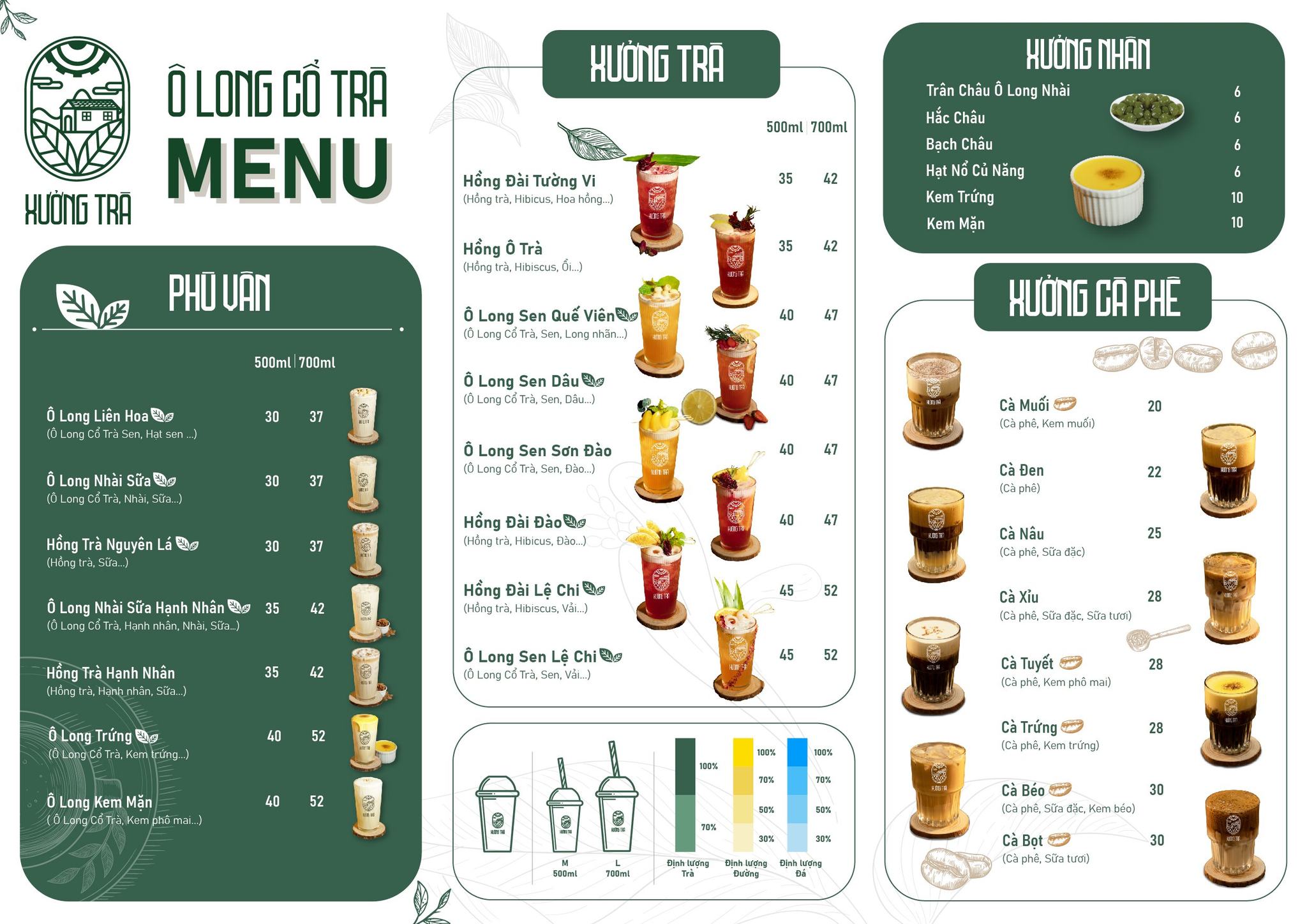 Xưởng - Menu của Xưởng Trà chính thức 