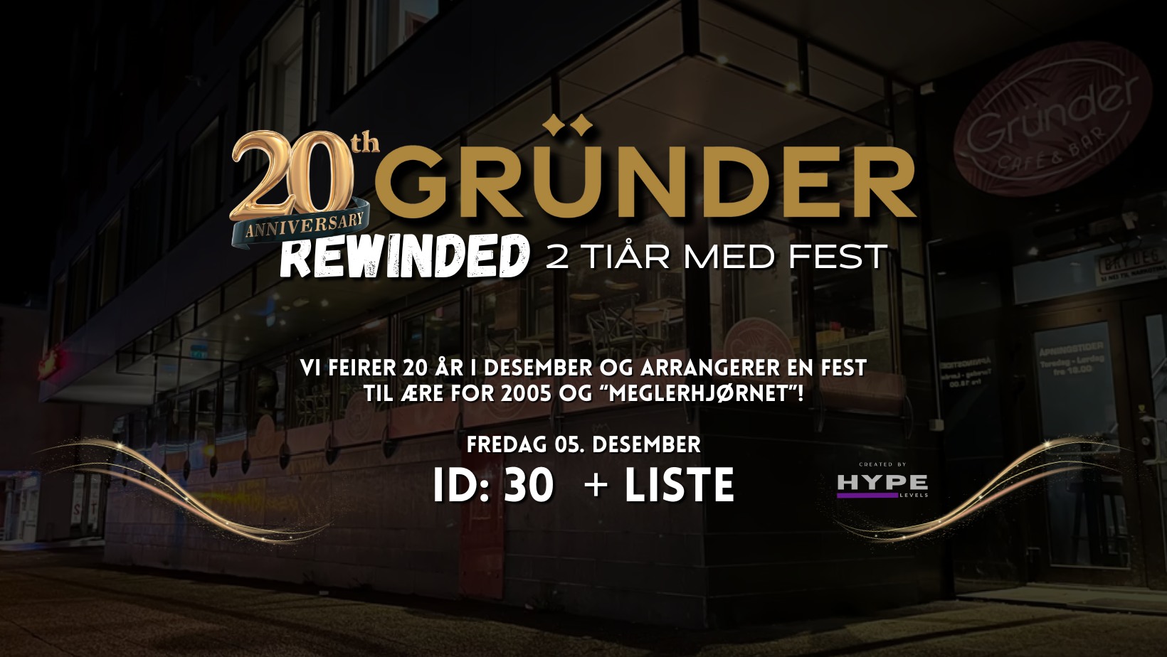 GRÜNDER REWINDED - 2 TIÅR MED FEST! // Fredag 05. Desember // Gründer ...