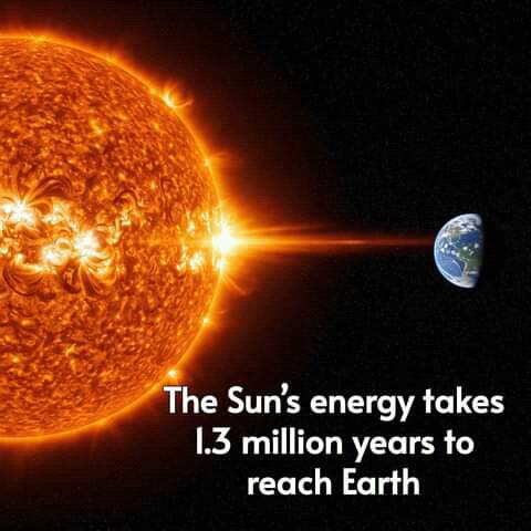 The sun's energy journey is vast and ancient