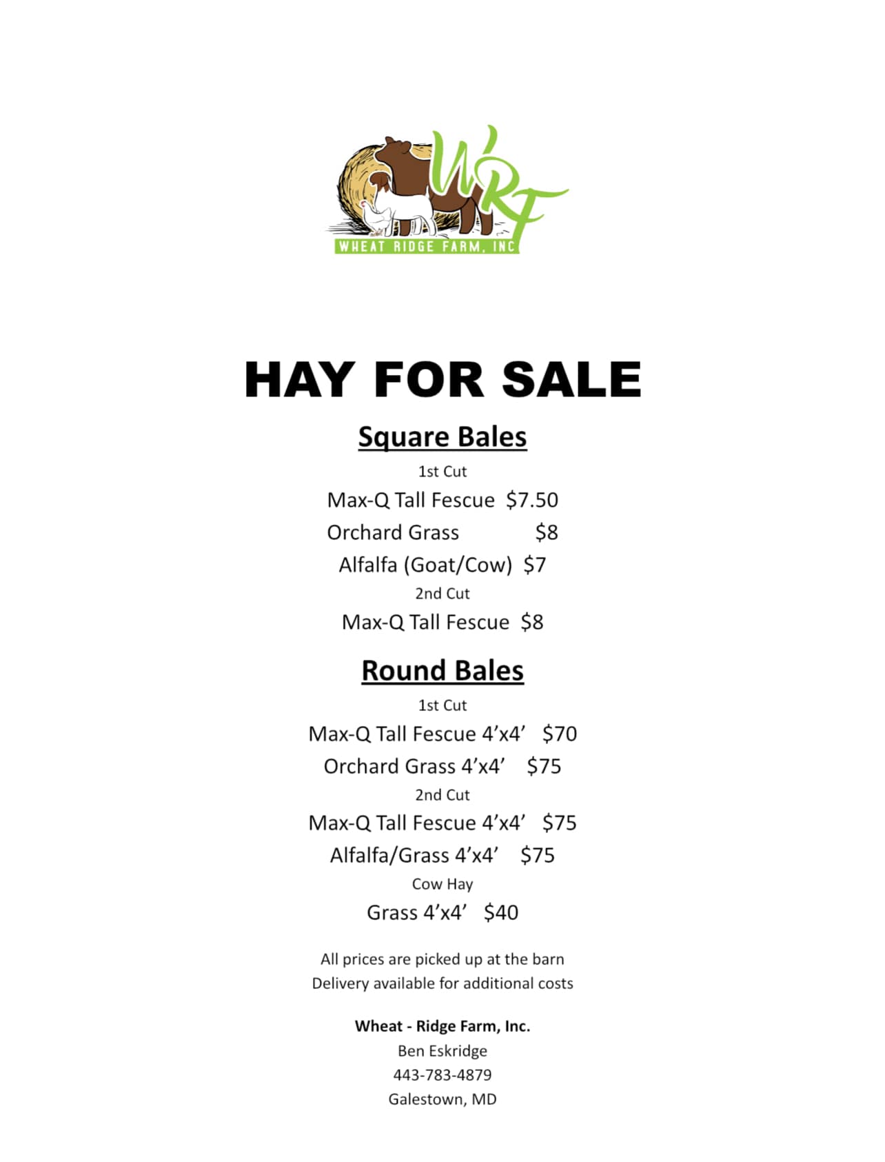 Wheat-Ridge Farm, Inc. | Galestown MD