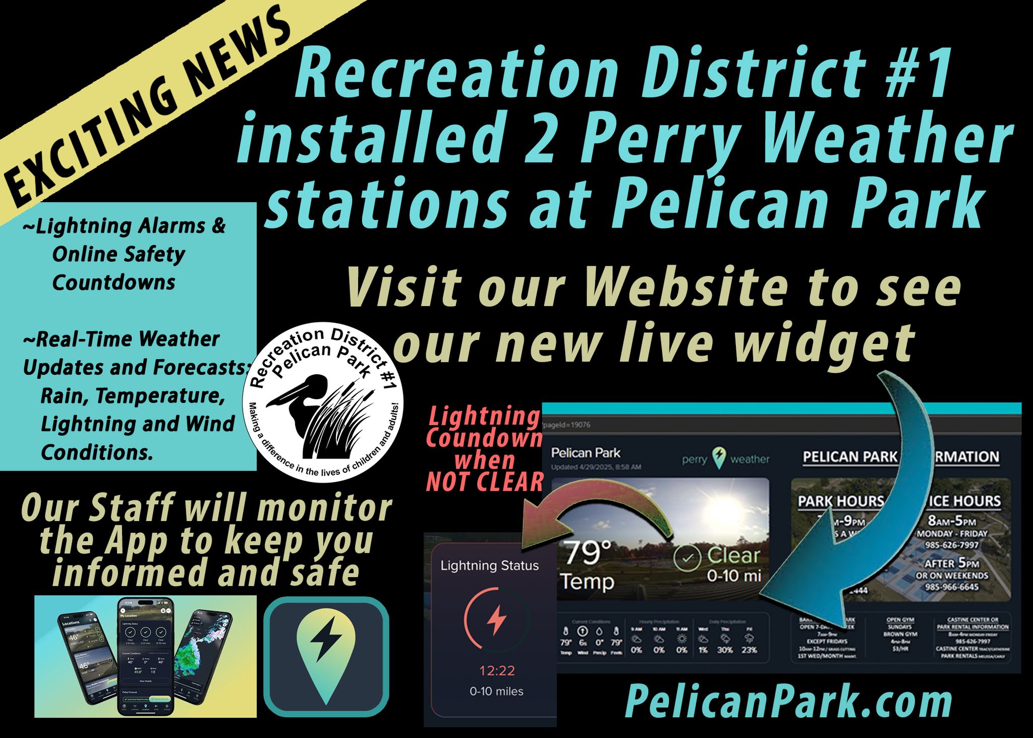 Pelican - 🚨📢 New Weather Safety System at Pelican Park! 🌩️📲 We're ...