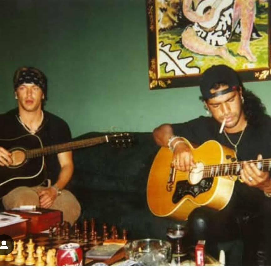 Slash and Bret Michaels, this photo was taken in the late 90's