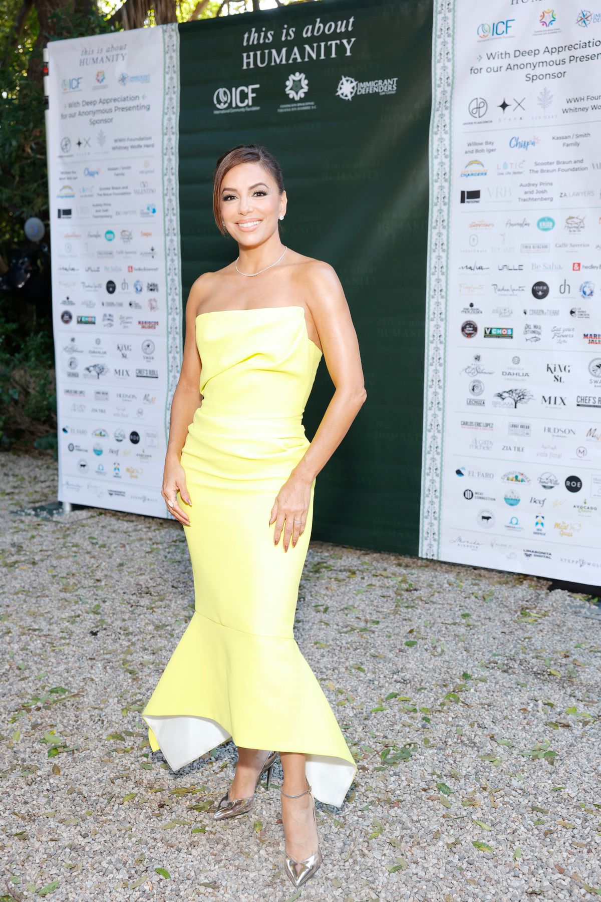 eva longoria golden globes dress Tennis-ball yellow has never looked this chic — we're obsessed with the that wore to the 