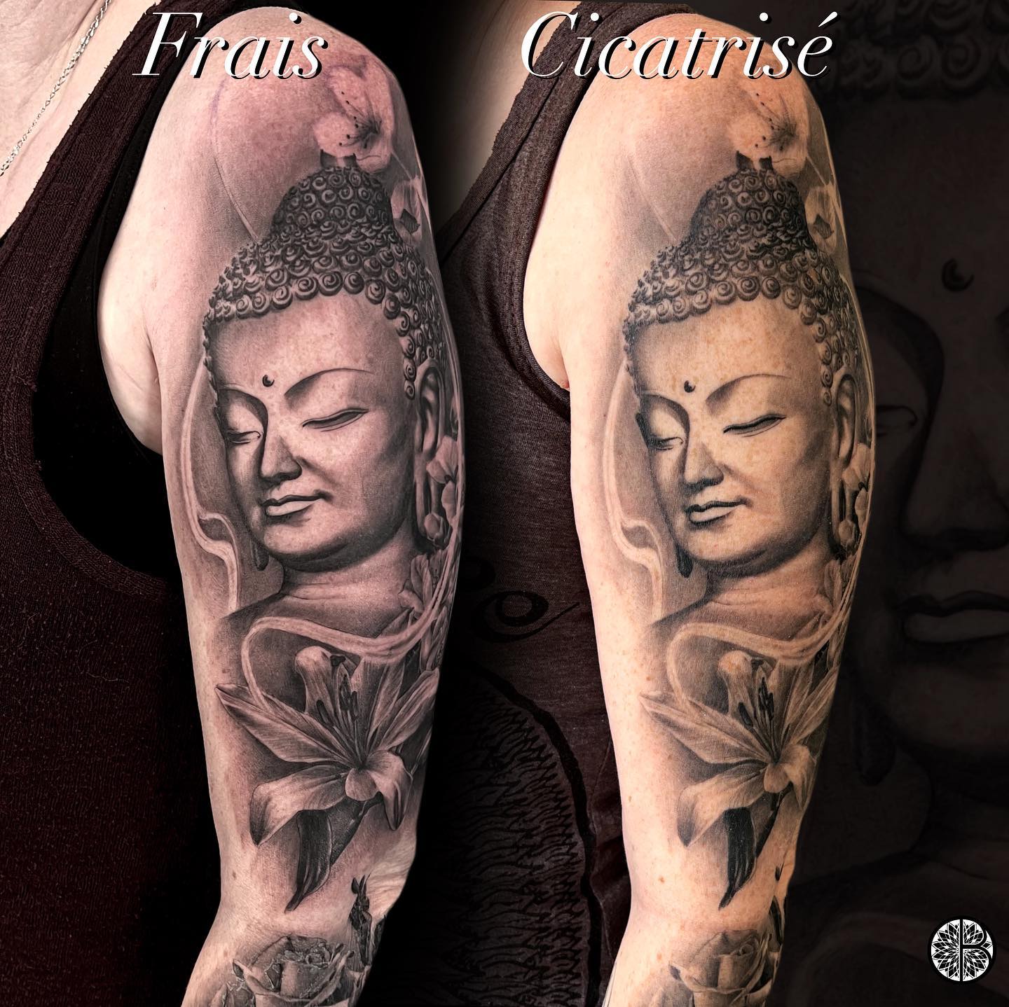 Tatouage Bouddha Fleur De Cerisier
