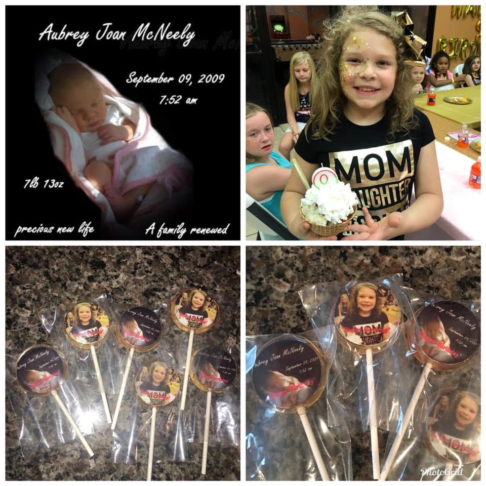 Happy 9th birthday Aubrey!!!!! 9... Edible picture pops Facebook