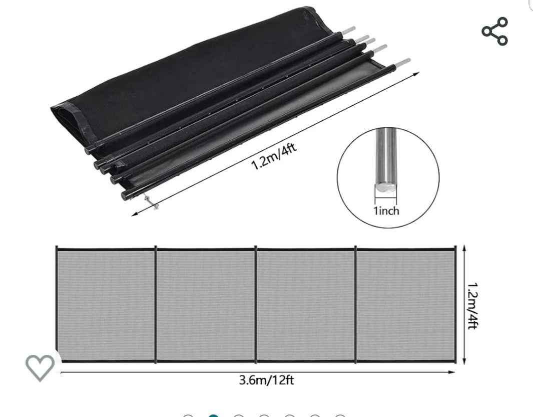 Togarhow 4ft x 12ft Removable Pool Fence, Safety Fence Door, Black DIY ...
