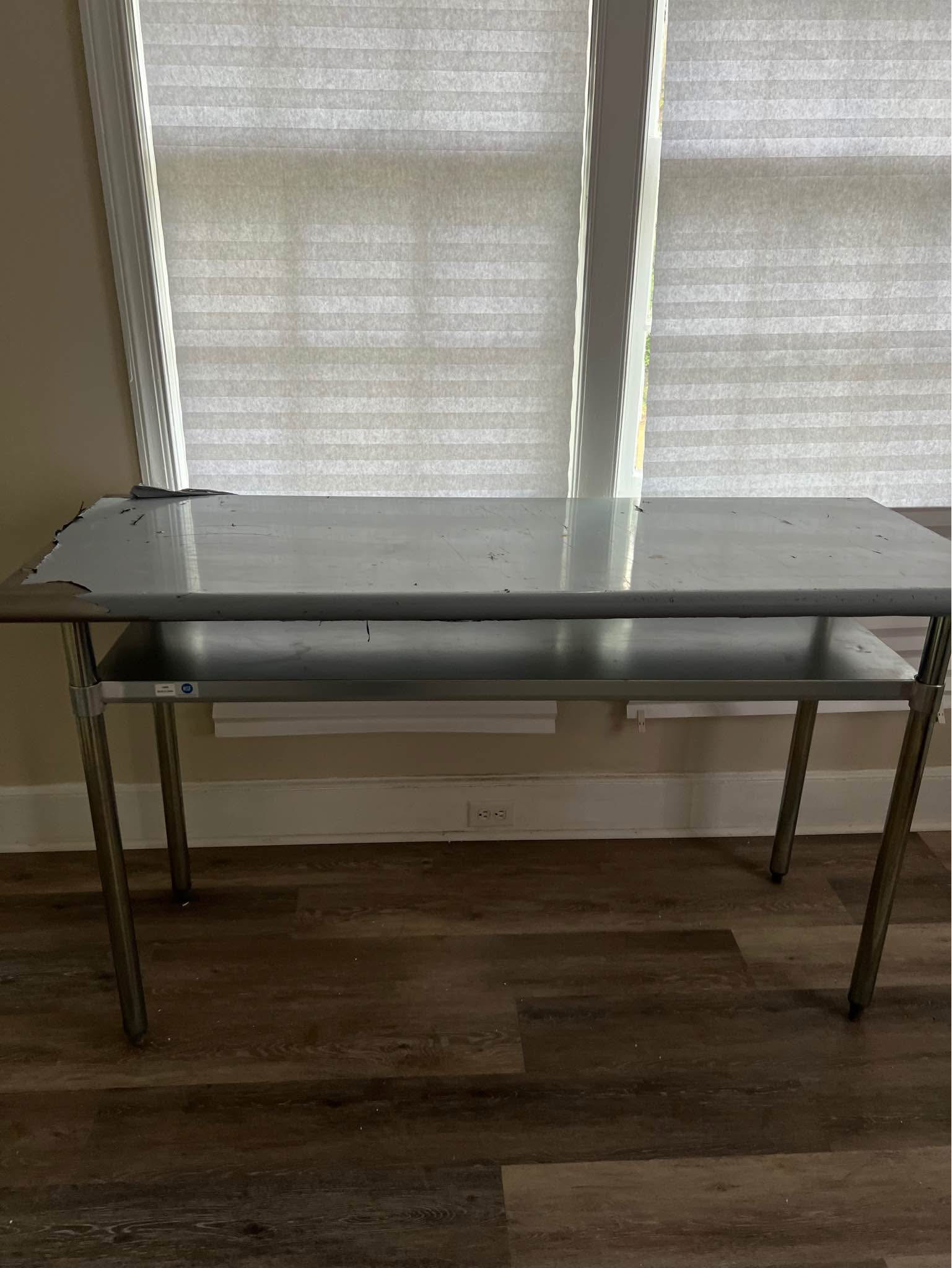 Chef quality stainless prep table brand new plastic still on it with ...