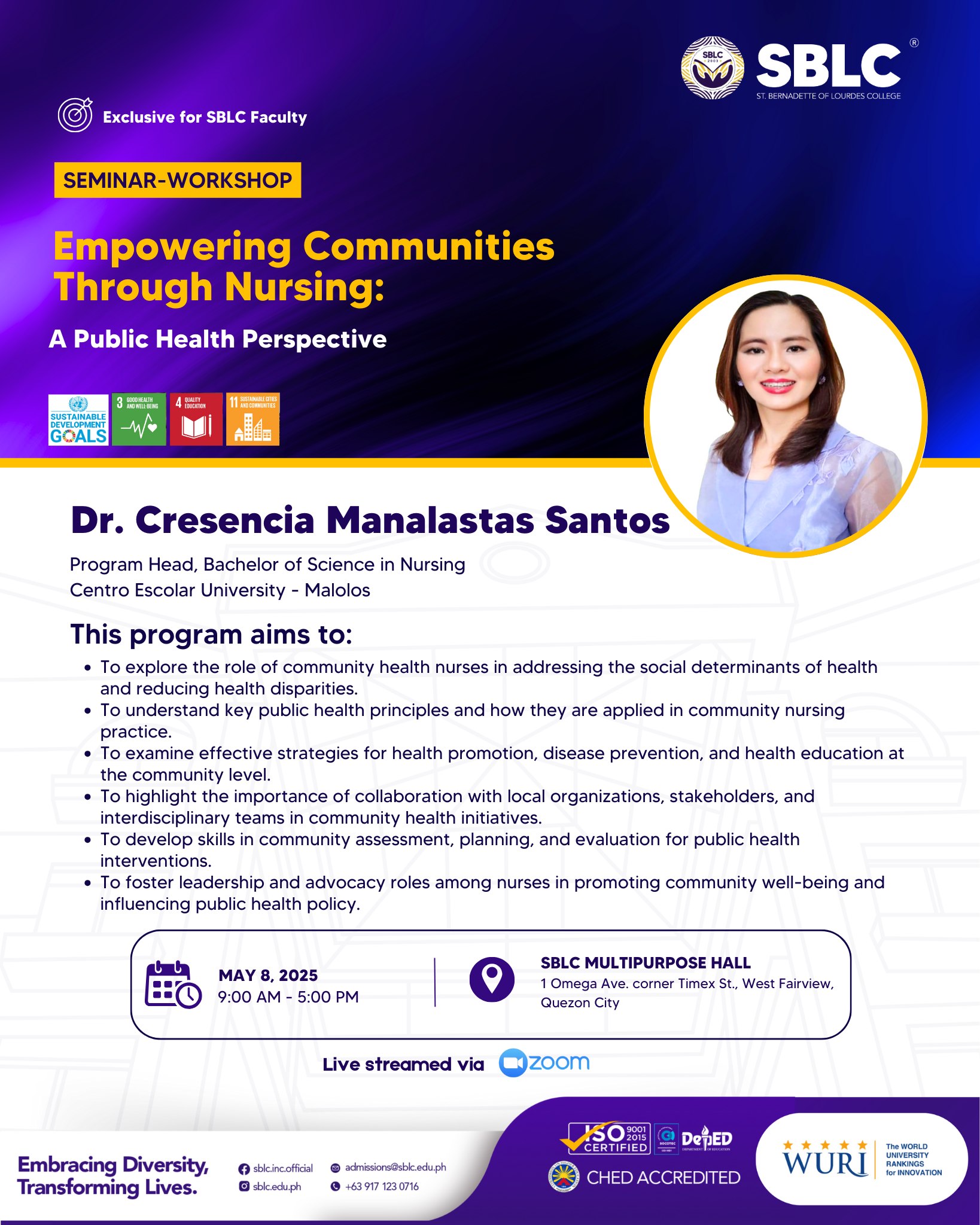 SBLC - Exclusive for SBLC Faculty: Empowering Communities Through ...