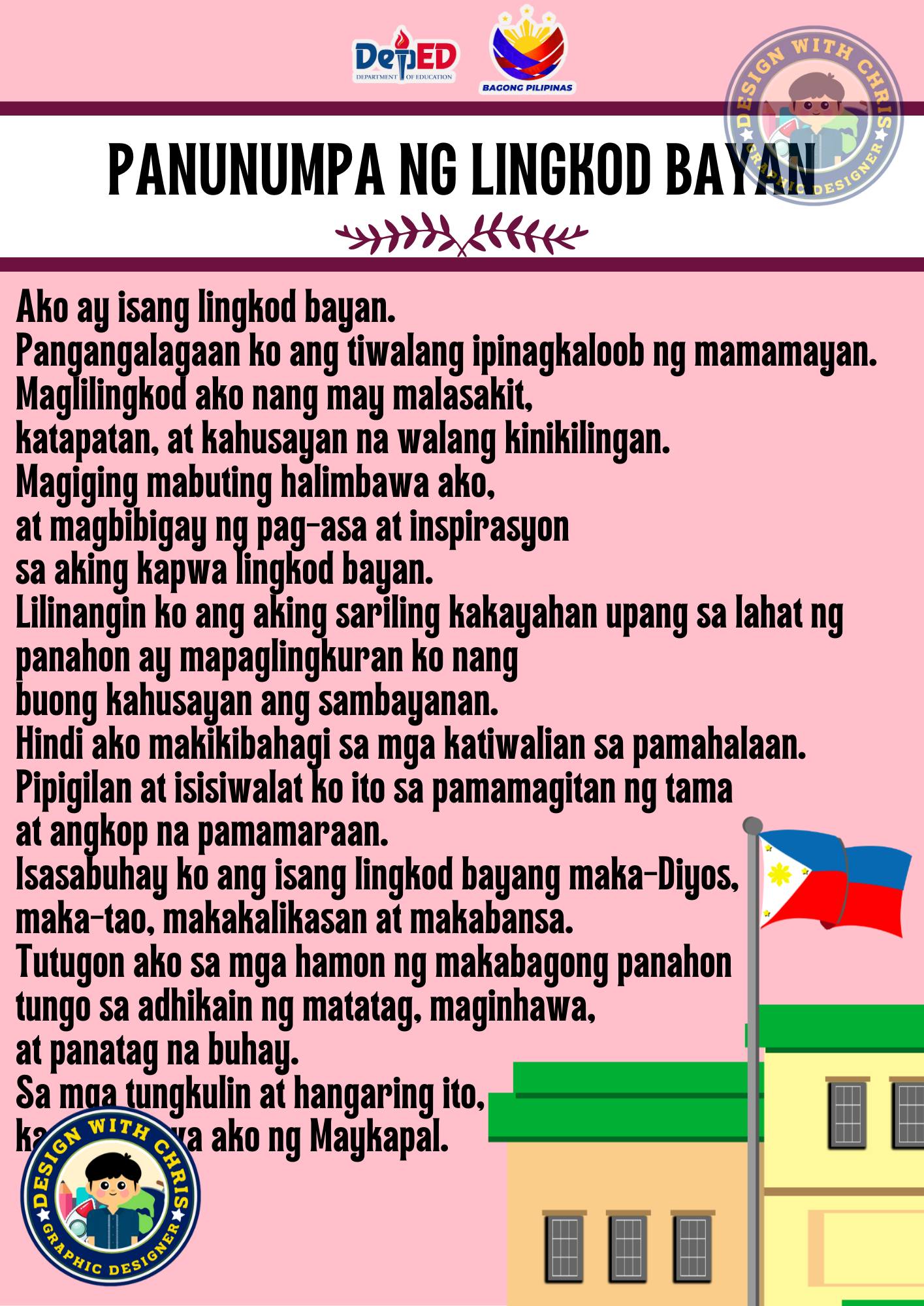 Pink Theme DepEd Corner Printables 😊... - Design with Chris | Facebook