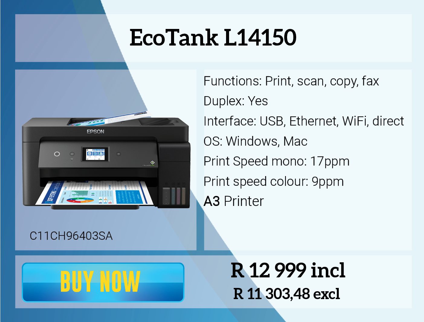 Epson EcoTank L14150 Printer... - Partserve Channel Support | Facebook
