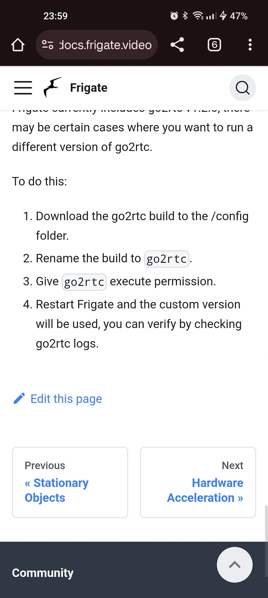 Home Assistant | Hi at all, I try to install go2rtc from library ...